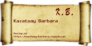 Kazatsay Barbara névjegykártya