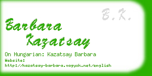 barbara kazatsay business card